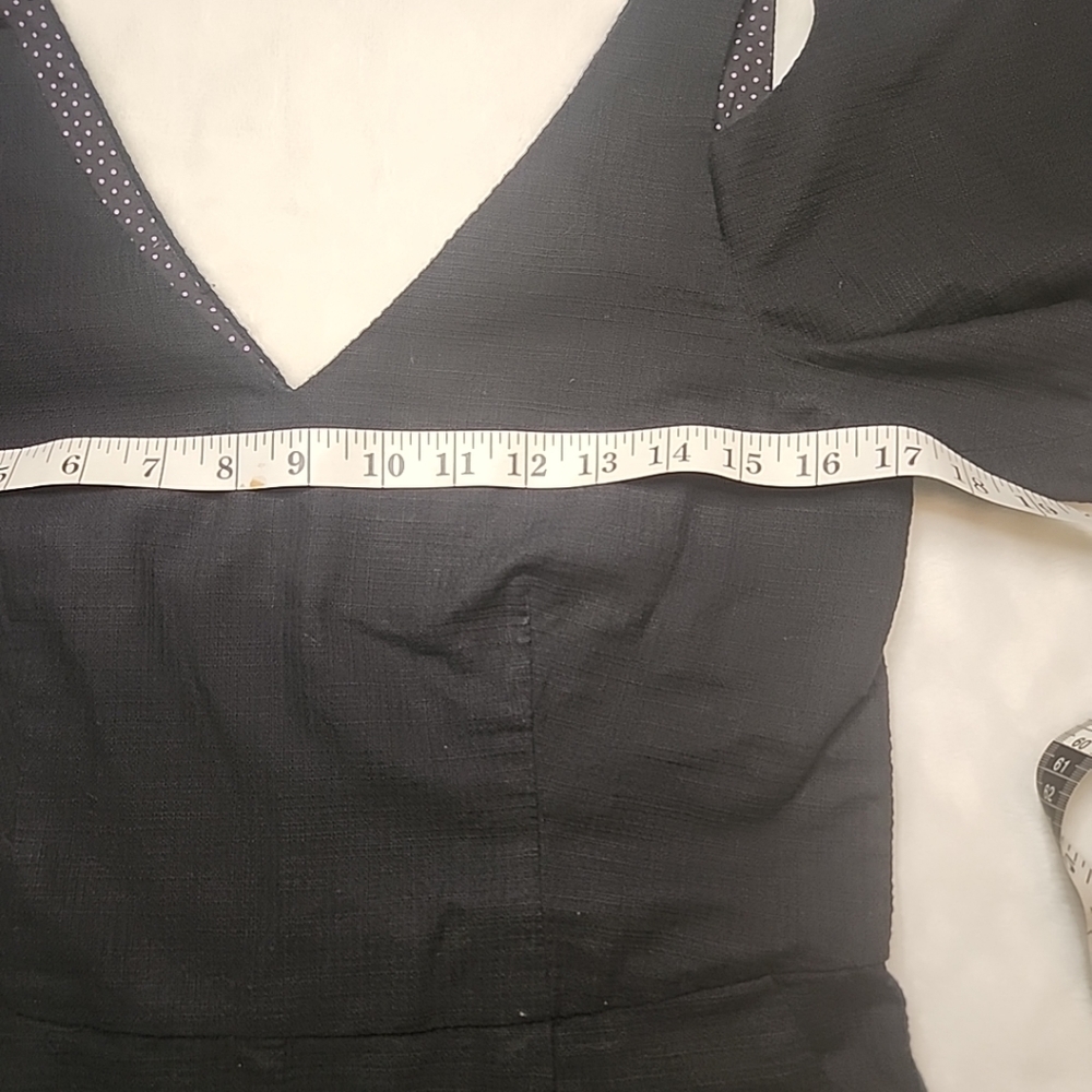 Anthropologie Elevenses black cold shoulder short one piece romper Sz2 - Picture 8 of 16